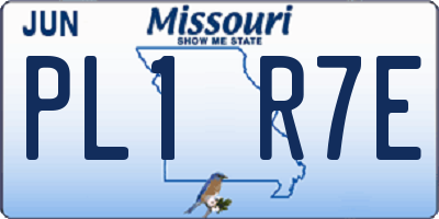 MO license plate PL1R7E