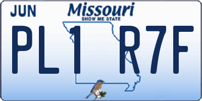 MO license plate PL1R7F