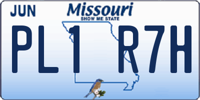 MO license plate PL1R7H