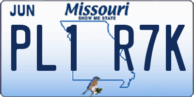 MO license plate PL1R7K