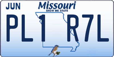 MO license plate PL1R7L