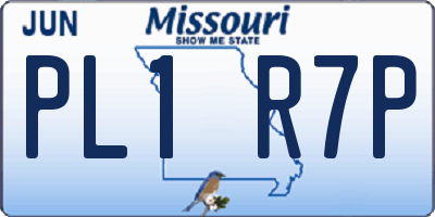 MO license plate PL1R7P