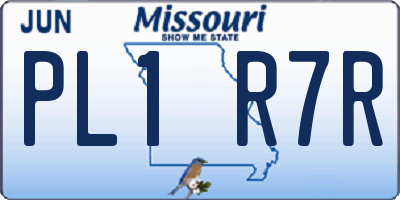 MO license plate PL1R7R