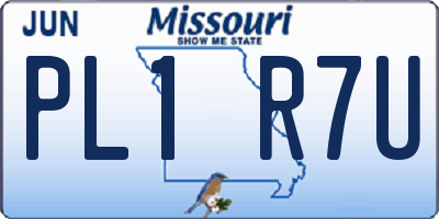 MO license plate PL1R7U