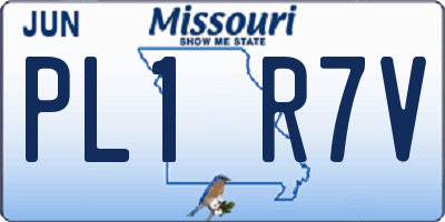MO license plate PL1R7V
