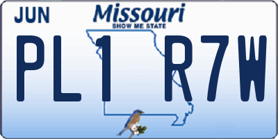 MO license plate PL1R7W
