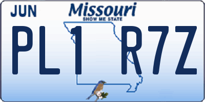 MO license plate PL1R7Z