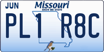 MO license plate PL1R8C
