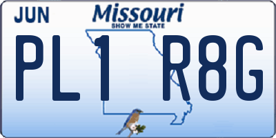 MO license plate PL1R8G