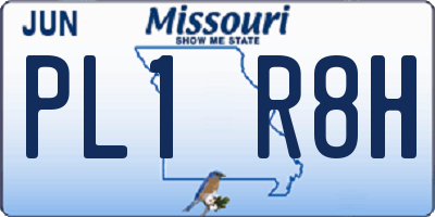 MO license plate PL1R8H