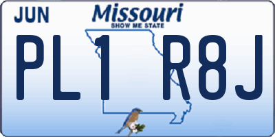 MO license plate PL1R8J