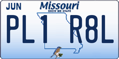 MO license plate PL1R8L