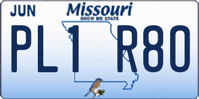 MO license plate PL1R8O