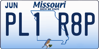 MO license plate PL1R8P