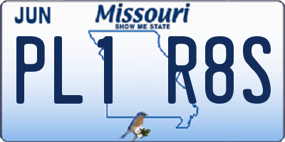 MO license plate PL1R8S