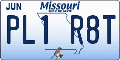 MO license plate PL1R8T