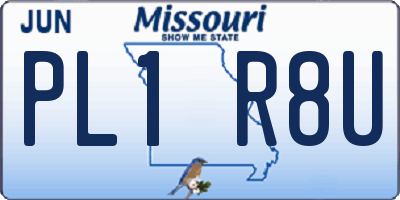 MO license plate PL1R8U