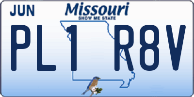MO license plate PL1R8V