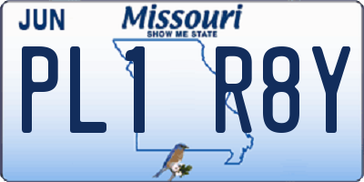 MO license plate PL1R8Y
