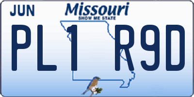 MO license plate PL1R9D