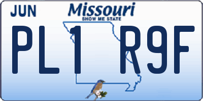 MO license plate PL1R9F