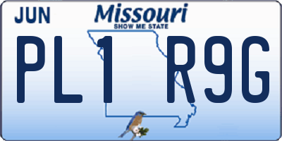 MO license plate PL1R9G