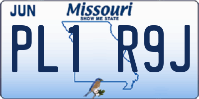 MO license plate PL1R9J