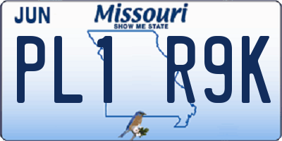 MO license plate PL1R9K