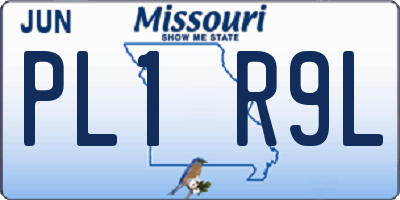 MO license plate PL1R9L
