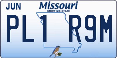 MO license plate PL1R9M