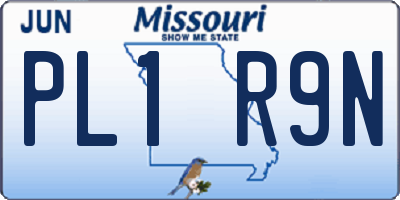 MO license plate PL1R9N