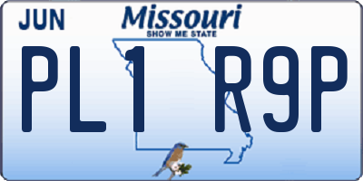 MO license plate PL1R9P