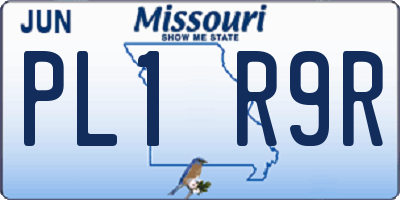 MO license plate PL1R9R