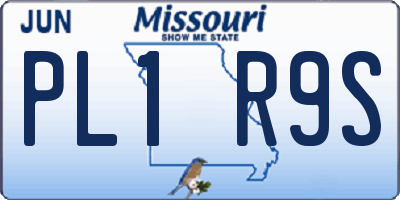 MO license plate PL1R9S