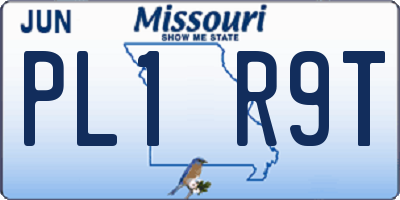 MO license plate PL1R9T