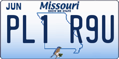 MO license plate PL1R9U