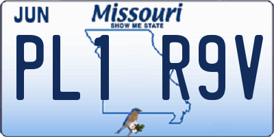 MO license plate PL1R9V