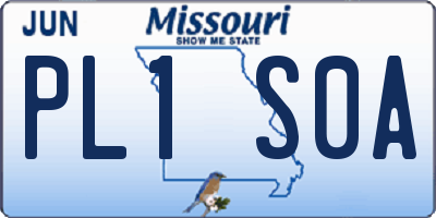 MO license plate PL1S0A