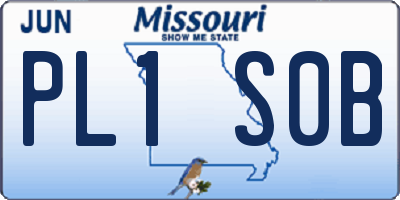MO license plate PL1S0B
