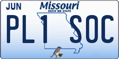 MO license plate PL1S0C