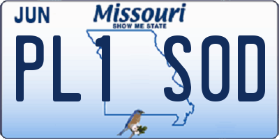MO license plate PL1S0D