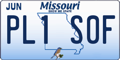 MO license plate PL1S0F