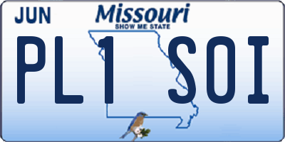 MO license plate PL1S0I