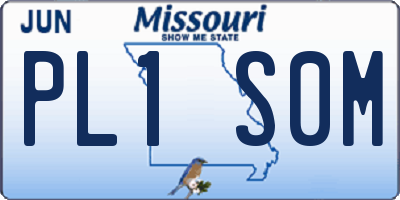 MO license plate PL1S0M