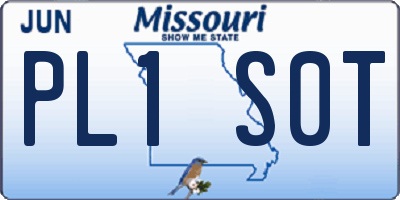 MO license plate PL1S0T