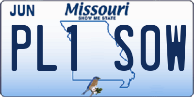 MO license plate PL1S0W