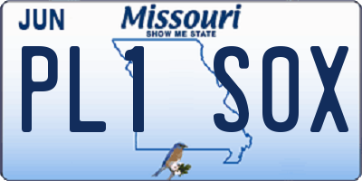 MO license plate PL1S0X