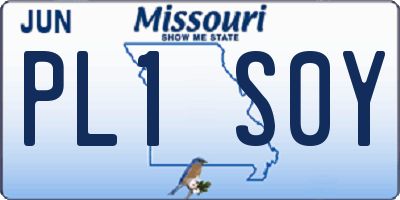 MO license plate PL1S0Y