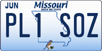 MO license plate PL1S0Z
