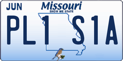 MO license plate PL1S1A